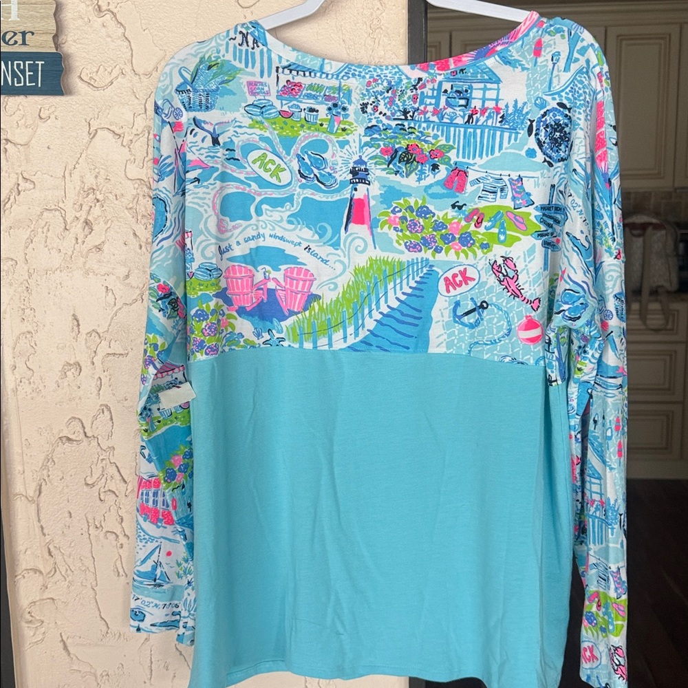 Lilly Pulitzer Blue and Pink Floral Top - Picture 5 of 8